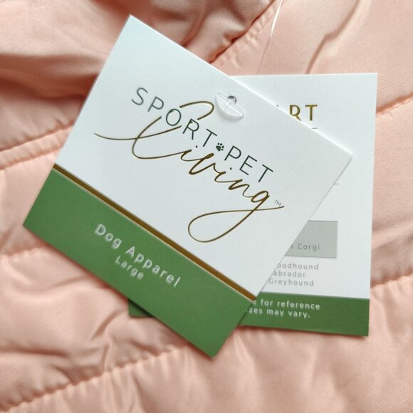 Sportpet Dog Size X-Large Pink Quilted Puffer Pet Winter Jacket - Picture 3 of 10